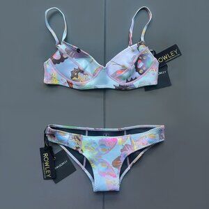 Cynthia Rowley blue ombre butterfly print neoprene swimsuit